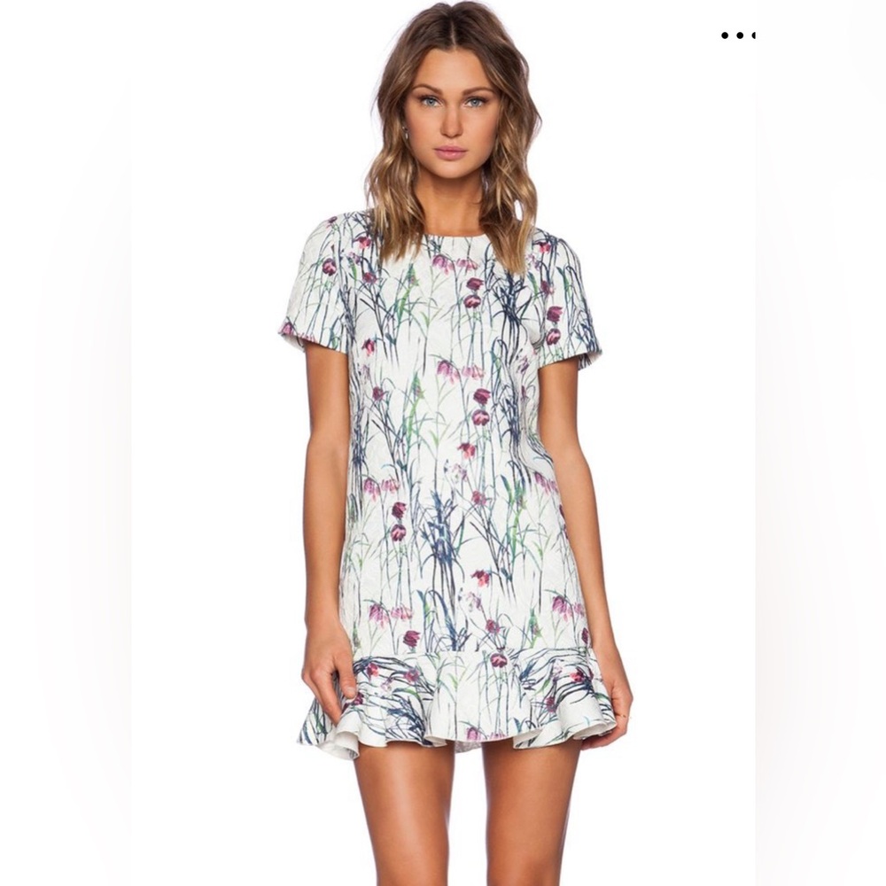 Sam & Lavi Bijou white floral mini ruffle dress size S